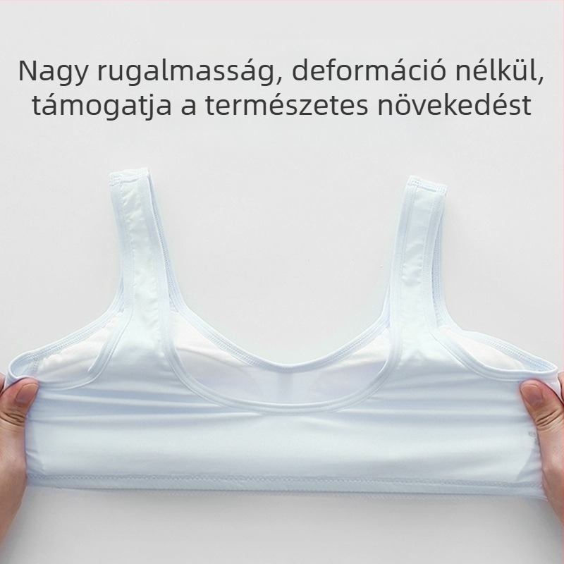 Fejlődési időszak antibakteriális fehérnemű lányoknak, melltartó-stílusú felső, széles vállpántok, nagy rugalmasság, varrat nélküli