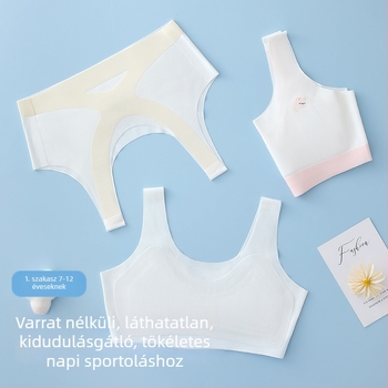 Lányoknak készült nedvszívó, varrás nélküli top fehérnemű, lélegző és kényelmes, 7–12 éveseknek