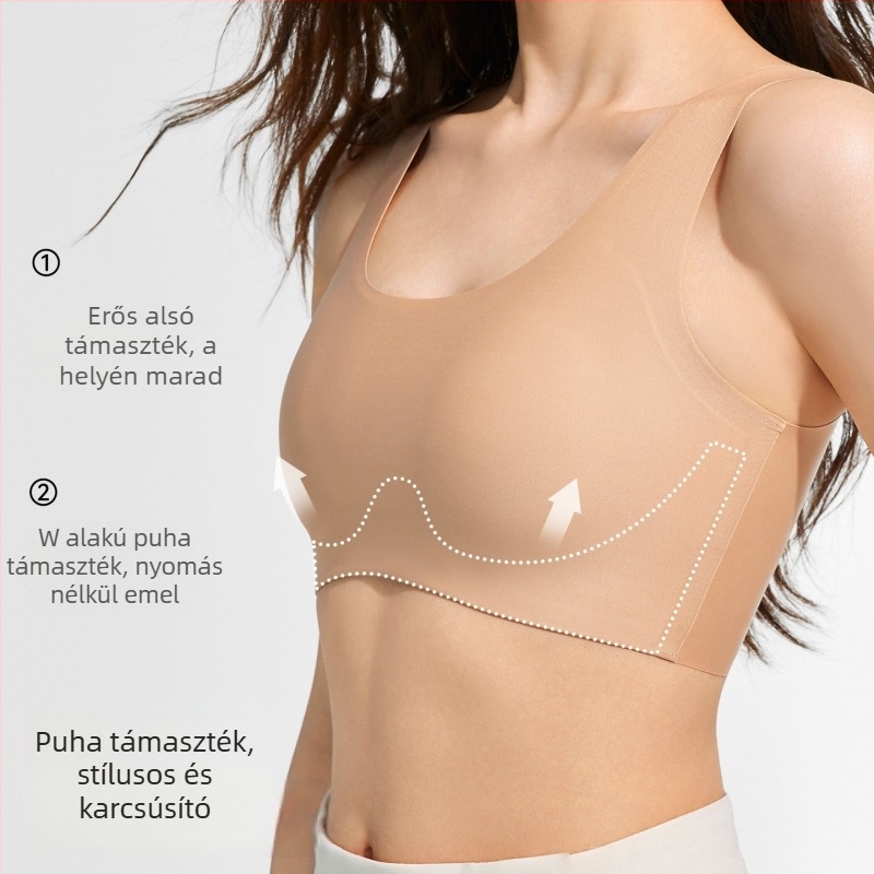 Vékony hát nélküli melltartó beépített formázó résszel, varrat nélküli camisole sportmelltartó nagy mellekhez