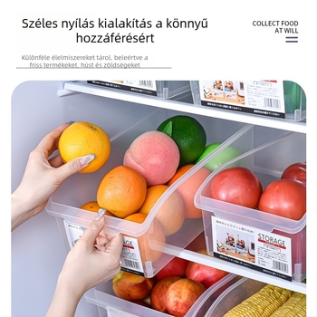 Átlátszó hűtőfiók rendező, extra nagy műanyag tojás tároló