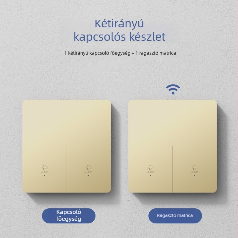 Okos vezeték nélküli távirányítós kapcsoló otthoni használatra, kettős és többes vezérlés, vezetékek nélkül, könnyen rögzíthető