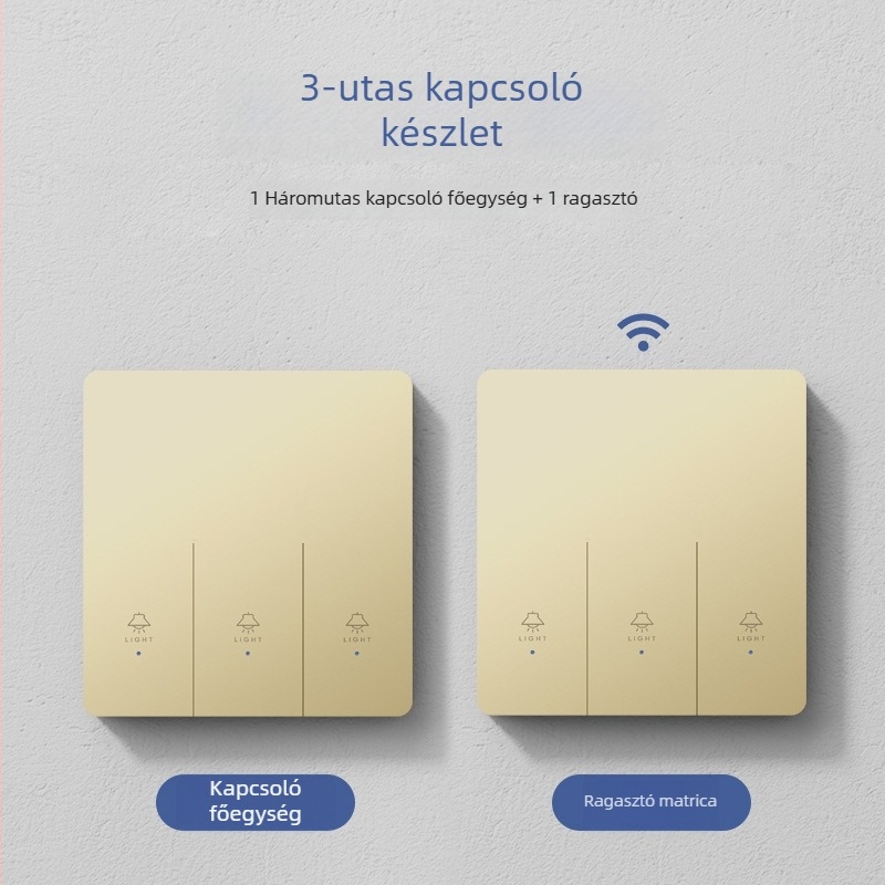 Okos vezeték nélküli távirányítós kapcsoló otthoni használatra, kettős és többes vezérlés, vezetékek nélkül, könnyen rögzíthető