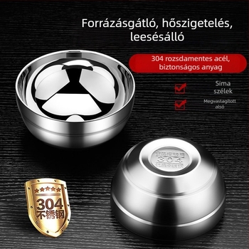 304 rozsdamentes acélból készült tál, kör alakú, kétszintes, platina bevonattal, gyerekeknek/otthonra, átmérő 11-19 cm