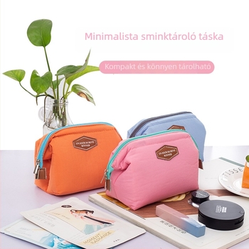 Koreai stílusú kozmetikai táska, minimalist design, vékony acélkeret, kompakt neszesszer