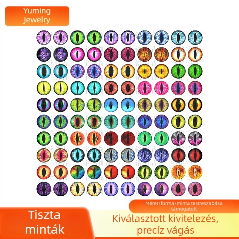 50 pár üvegszem állatbábukhoz, lapos hátú szemek, DIY ékszerkiegészítők
