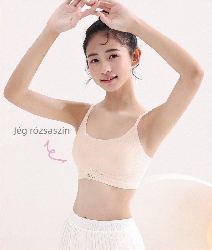 Rózsaszín tónusú 2612 – Stage 2 melltartó tiniknek, vékony toppal, nylon anyag, teljes kosár