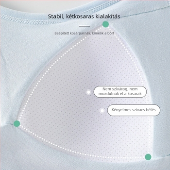 Pamutból készült, légáteresztő háromszög kosaras melltartó, varrat nélküli, fix dupla vállpántokkal
