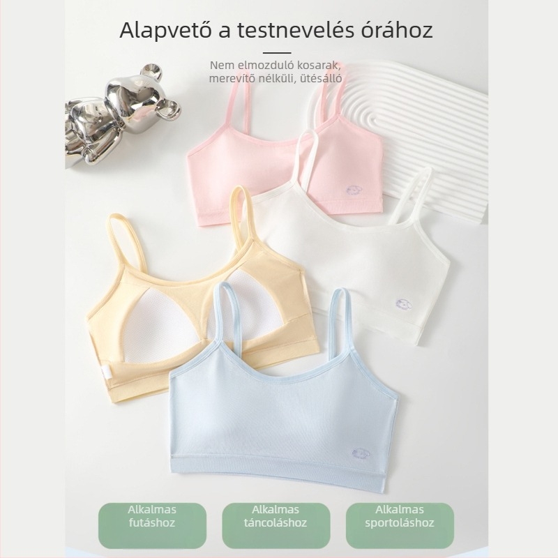 Pamutból készült, légáteresztő háromszög kosaras melltartó, varrat nélküli, fix dupla vállpántokkal