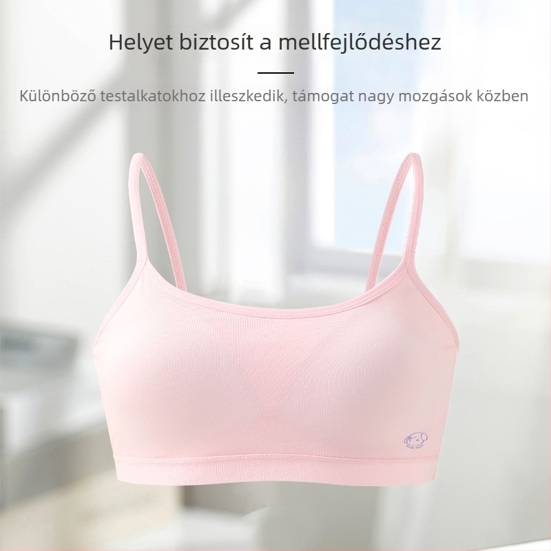 Pamutból készült, légáteresztő háromszög kosaras melltartó, varrat nélküli, fix dupla vállpántokkal