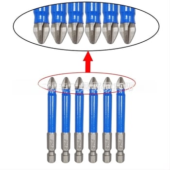 S2 csúszásmentes keresztfejű bit elektromos és pneumatikus csavarhúzókhoz, PH2, mágneses, nagy szilárdságú, 25–150 mm