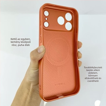 iPhone 17 Pro TPU tok nagy ablakkal, mágneses 2-in-1, puha élű és barázdált széle
