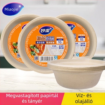 Miaojie egyszer használatos műanyag tányérok és tálak készlet, 320 ml kapacitás, kerek, egyszínű, gyümölcs tál, piknikre és barbecue-ra