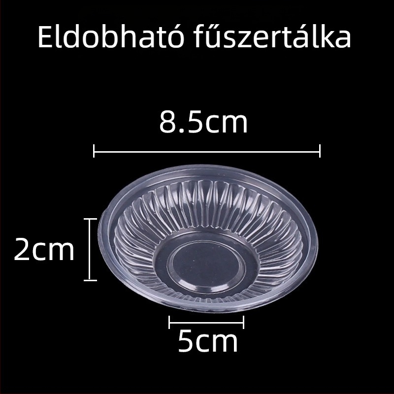 Egyszer használatos PP műanyag fűszertálca, 50 ml, mustárhoz, olajhoz, ecethez és chiliszószhoz