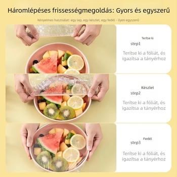 300 darab egyszer használatos műanyag fóliafedél, élelmiszerbiztonságos, mikrohullámú sütőhöz való tálakhoz