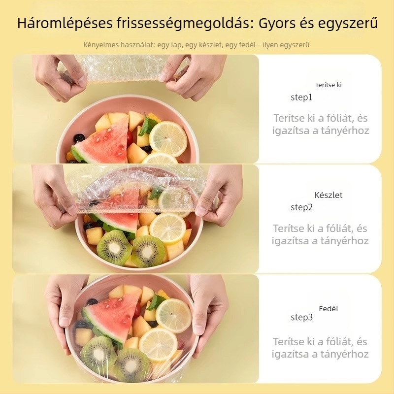 300 darab egyszer használatos műanyag fóliafedél, élelmiszerbiztonságos, mikrohullámú sütőhöz való tálakhoz