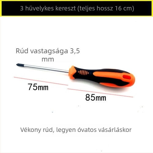 Csavarhúzó készlet: Phillips és lapos fejű csavarhúzók, szénacélból, különböző hosszúságú