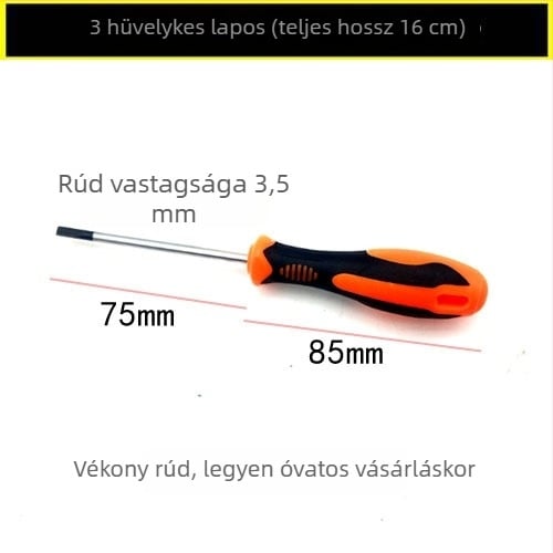 Csavarhúzó készlet: Phillips és lapos fejű csavarhúzók, szénacélból, különböző hosszúságú
