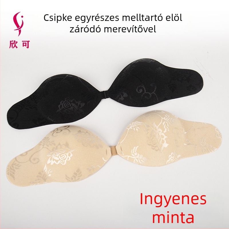 Csipkés egyrészes melltartó elöl záródással, textilkosarakkal, plusz méret, láthatatlan mellbetét, oldalsó szárnyak, összefogó hatás
