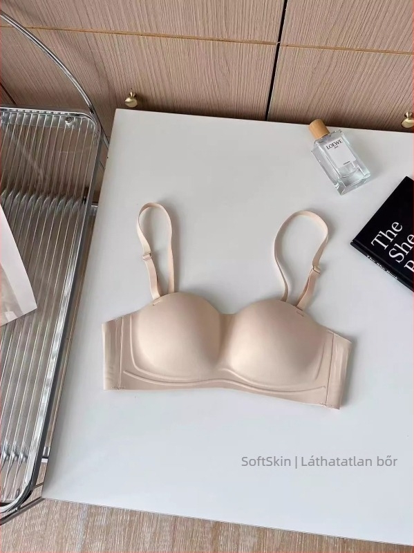 Váll nélküli melltartó, csúszásmentes, push-up effektus, kis mellemhez, varrás nélküli hát, láthatatlan