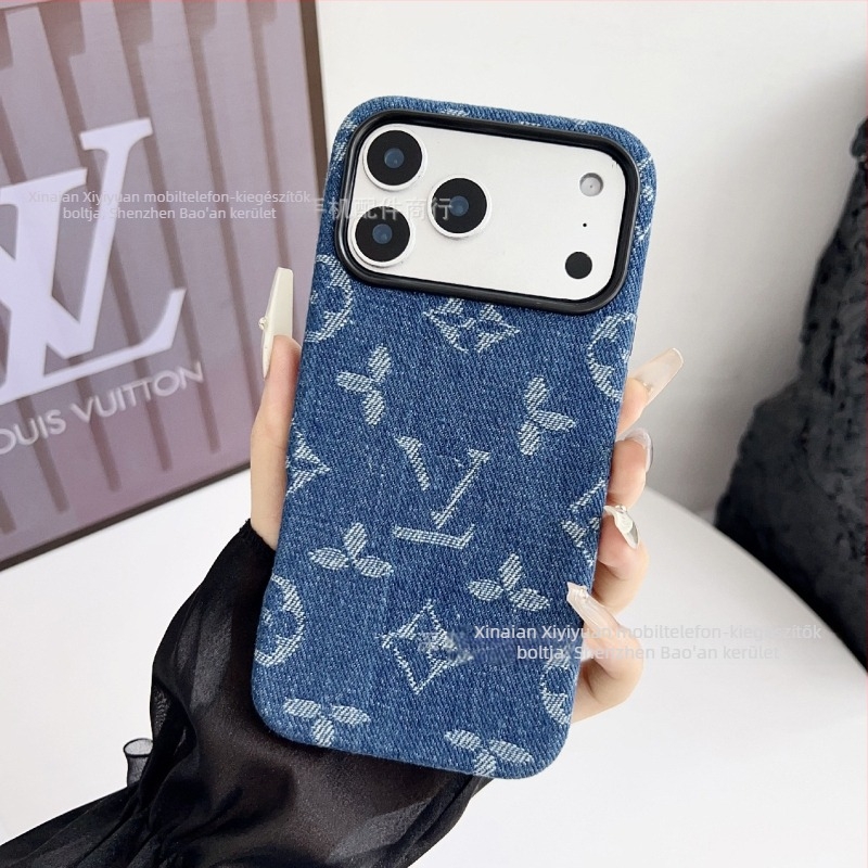 Könnyű luxus denim telefontok iPhone 17 Pro Max és iPhone 16 számára teljes lefedettséggel