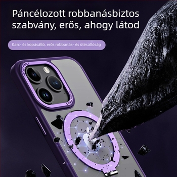TPU védőtok iPhone-hoz mágneses állvánnyal és láthatatlan támaszkodással, átlátszó támaszponttal, testreszabható