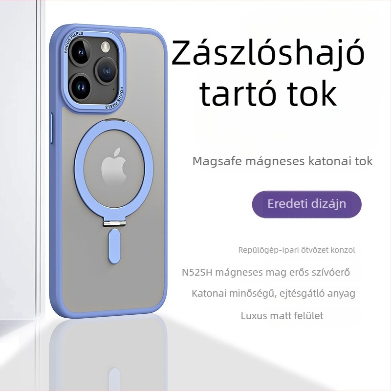 TPU védőtok iPhone-hoz mágneses állvánnyal és láthatatlan támaszkodással, átlátszó támaszponttal, testreszabható