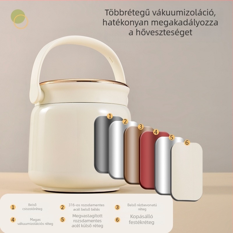 316-os rozsdamentes acélból készült szigetelt ebédes doboz evőeszközökkel, hordozható Bento-stílusú ebédtartó