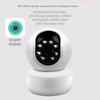 Vezeték nélküli 3MP HD kamera, kettős LED világítással, teljes színű éjszakai látás, PTZ fej ICSee