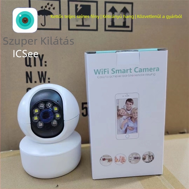 Vezeték nélküli 3MP HD kamera, kettős LED világítással, teljes színű éjszakai látás, PTZ fej ICSee