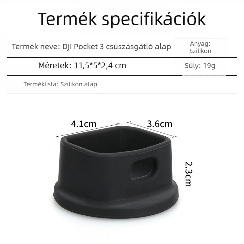 Szilikon rögzítő alap DJI Pocket 4/3-hoz, csúszásmentes bővítő kiegészítő Osmo Pocket gimbalhoz