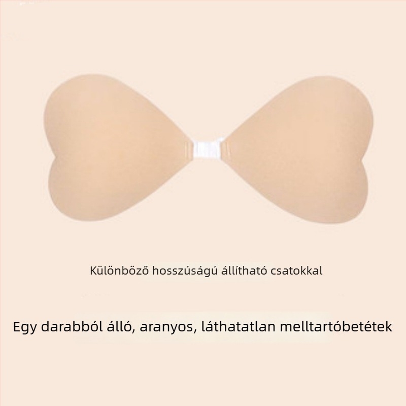 Szilikon melltartó párnák szív alakú elülső záródással, pánt nélkül, push-up, láthatatlan bikinihez nőknek