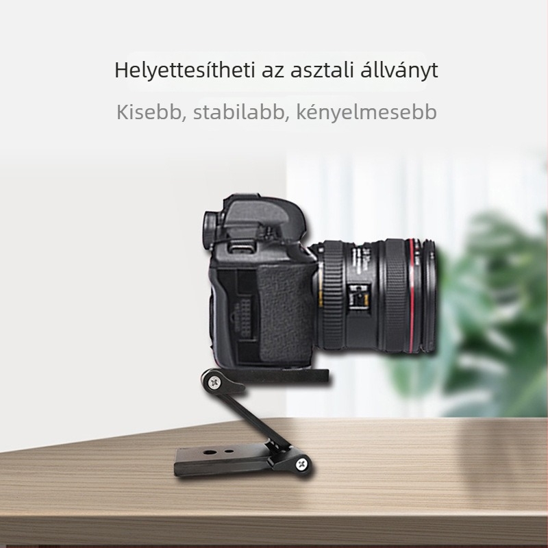Z-típusú összecsukható asztali trípód gimbal gyors záró mechanizmussal okostelefonokhoz, DSLR-kamerákhoz és sliderekhez élő közvetítéshez és felvételhez