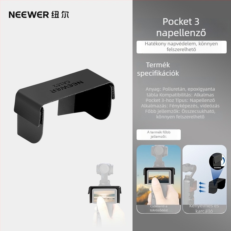 Neewer PU bőr kijelzővédő DJI Pocket 3-hoz, anti-glare képernyővédő