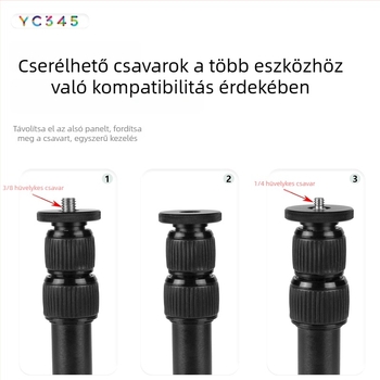 Középső tengelyes meghosszabbító rúd állványhoz és monopodhoz, telefontartó és gimbal stabilizátorral