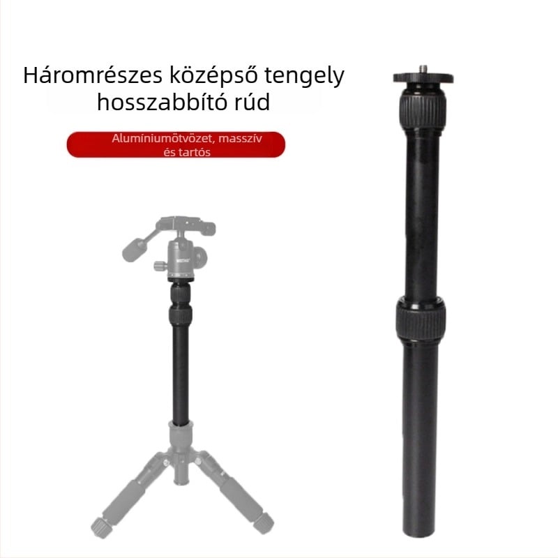 Középső tengelyes meghosszabbító rúd állványhoz és monopodhoz, telefontartó és gimbal stabilizátorral