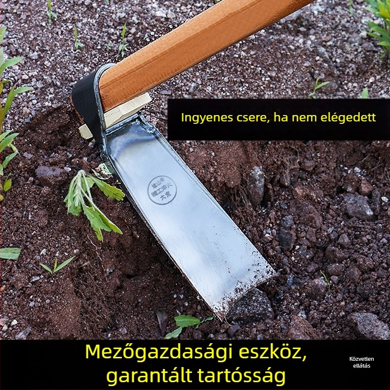Klasszikus rugóacél kertészeti kapa otthonra, mangánacélból készült integrált eszköz ásáshoz és talajmunkához, nagy kapa bambuszhajtások ásására