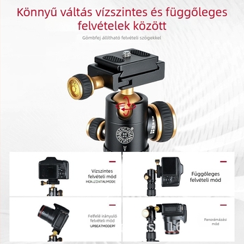 Lightweight Era Q553 Hordozható trípód DSLR és mirrorless kamerákhoz és telefonokhoz, utazási fotózás