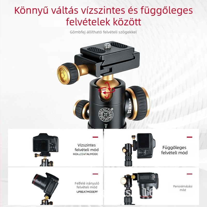 Lightweight Era Q553 Hordozható trípód DSLR és mirrorless kamerákhoz és telefonokhoz, utazási fotózás