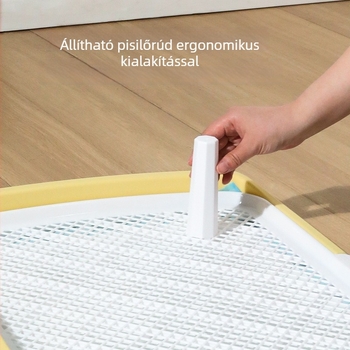 Extra-nagy kutyatoalett integrált sík felülettel és állvánnyal, közepes és nagy testű kutyáknak, szivárgás elleni kialakítás