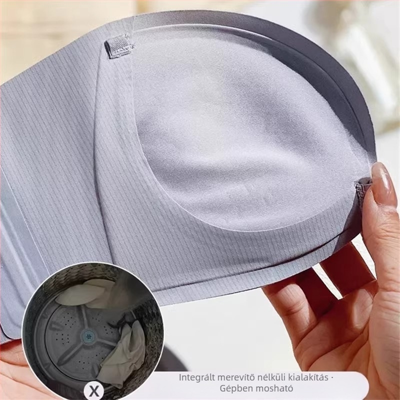 Push-up melltartó elől zárható, vállpánt nélküli, csúszásmentes, varrat nélküli, fix kosár, egyrvállas