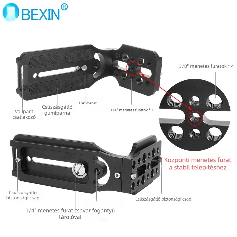 BEXIN L-típusú függőleges gyorskioldó DSLR-lemez, kompatibilis Zhiyun SC és DJI gimballal