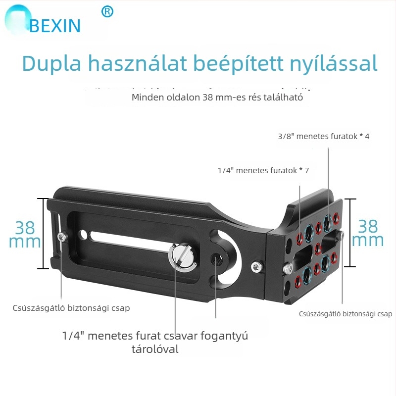 BEXIN L-típusú függőleges gyorskioldó DSLR-lemez, kompatibilis Zhiyun SC és DJI gimballal
