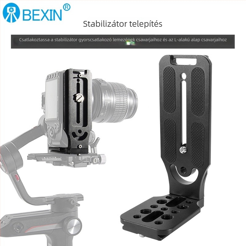 BEXIN L-típusú függőleges gyorskioldó DSLR-lemez, kompatibilis Zhiyun SC és DJI gimballal