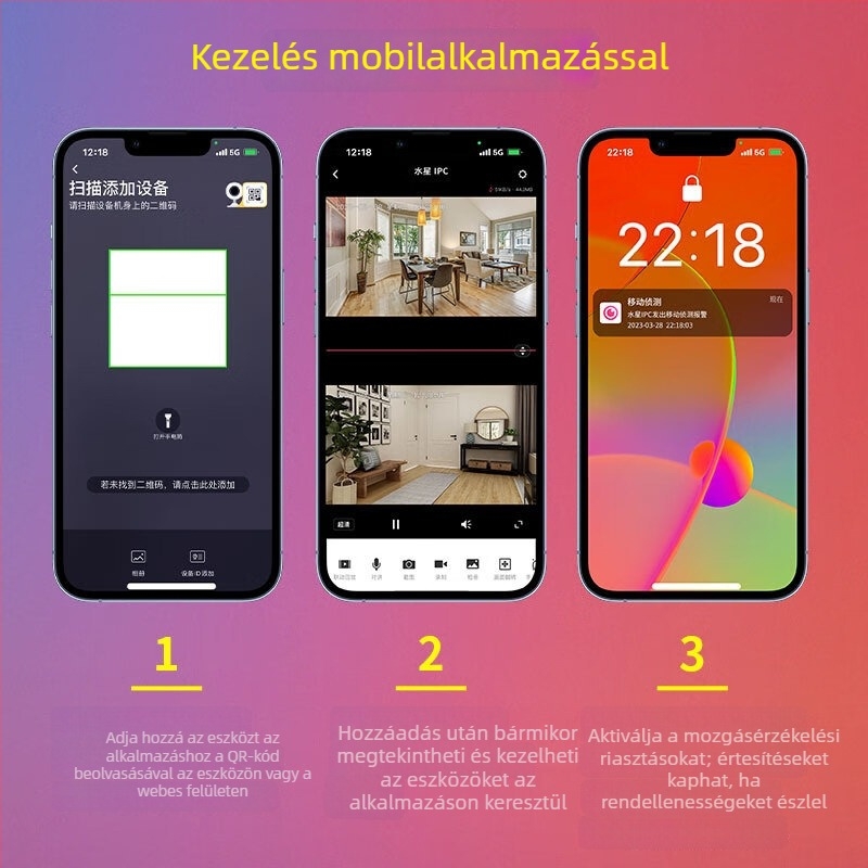 Mercury 360° MIPC552W kétkamerás belső Wi-Fi biztonsági kamera távoli megfigyeléshez, 5MP