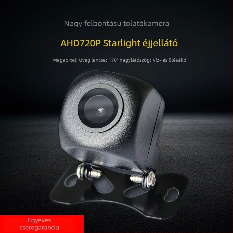 Androidos autóhátsó kamera nagy kijelzővel, AHD 720p, vízálló, éjjellátó funkcióval, 170° látószög