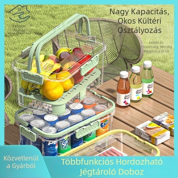 Hordozható jégdoboz kültéri kempingezéshez, piknikekhez és élelmiszer-tároláshoz