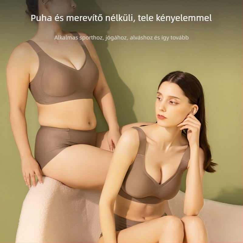 Plusz méretű, varrás nélküli melltartó, nyári könnyű anyagból nylon-spandex