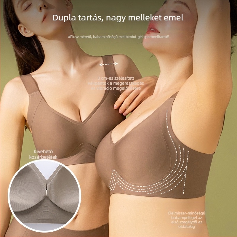 Plusz méretű, varrás nélküli melltartó, nyári könnyű anyagból nylon-spandex