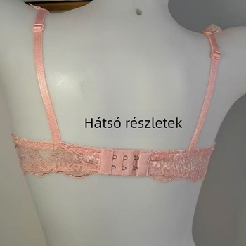 Hercegnő-stílusú csipkés fehérnemű lilás, rózsaszín és fekete színekben, habos töltettel, félkosaras push-up melltartó