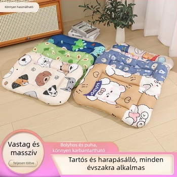 Minden évszakban használható állatpárna, lélegző, puha pamut alátét alváshoz, macska- és kutyafekhely